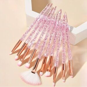 NWT No Label 10pc Purple Sparkle Makeup Brush Set
